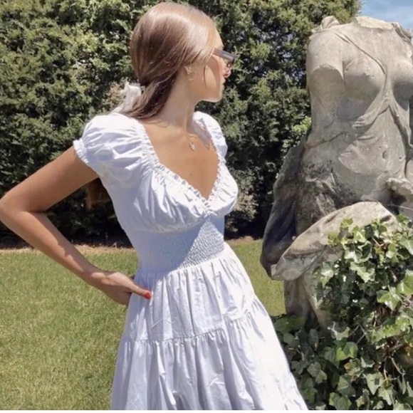 DANIELLE BERNSTEIN Dresses & Skirts - 💖 Danielle Bernstein White Poplin Tiered Midi Dress